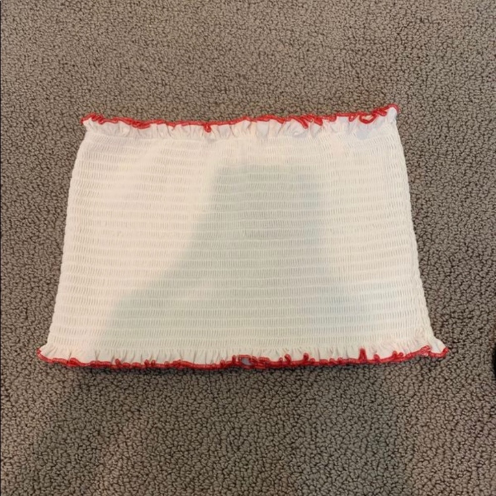 White/Red Tube Top